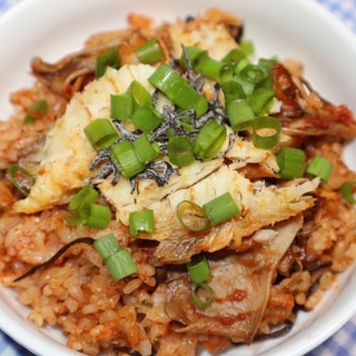 冒険少年☆鯛の干物と乾燥舞茸でトマトジュース鯛めし